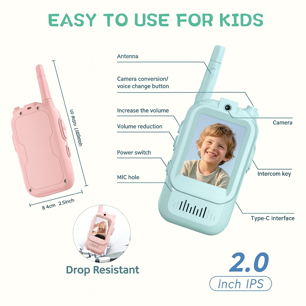 Walkie Talkie for Kids with Video