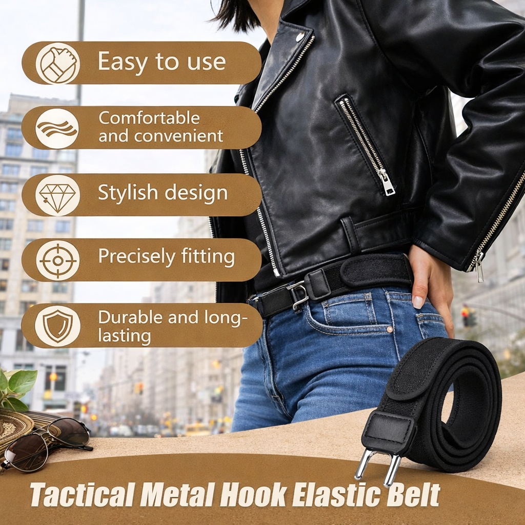 ElevateFinds-tactical metal hook elastic belt